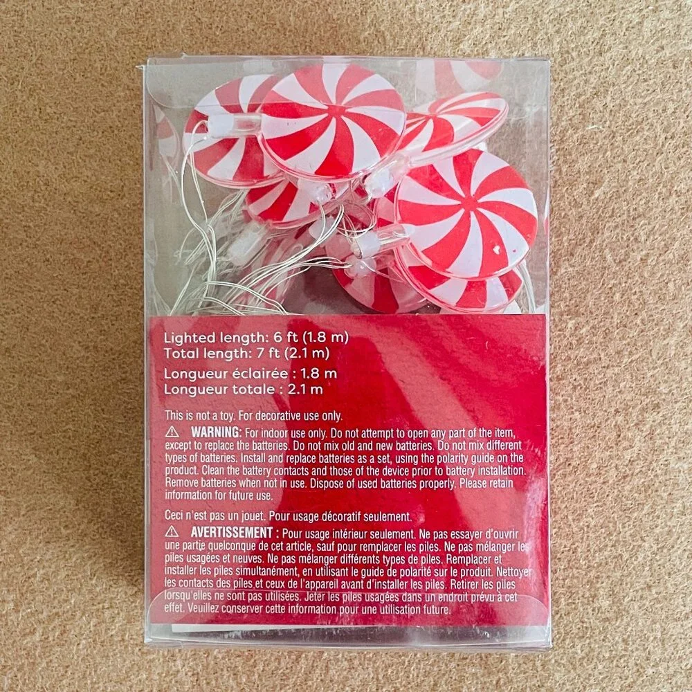 ASHLAND PEPPERMINT CANDY CHRISTMAS KITSCH ICON STRING LIGHTS - RARE